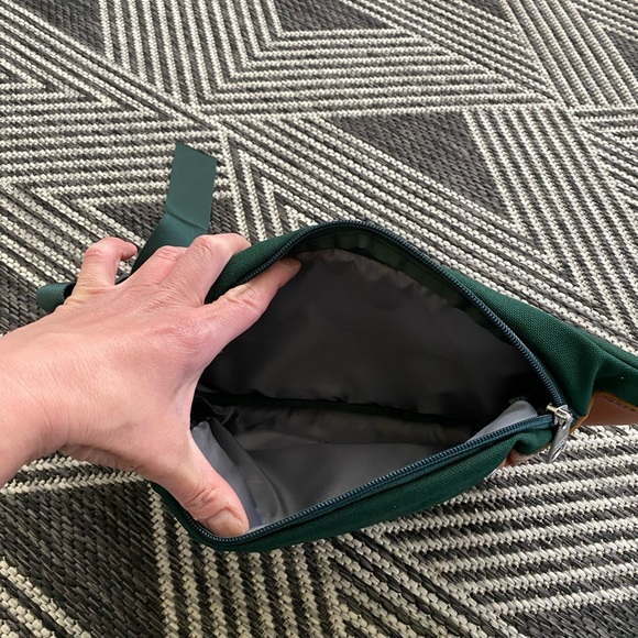 The North Face Fanny Pack hip pack crossbody bag brown label leather cordura - Picture 5 of 11